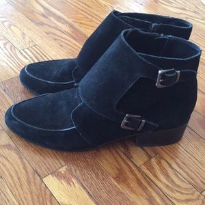 Zara Women’s real Suede Black Boots Size 8